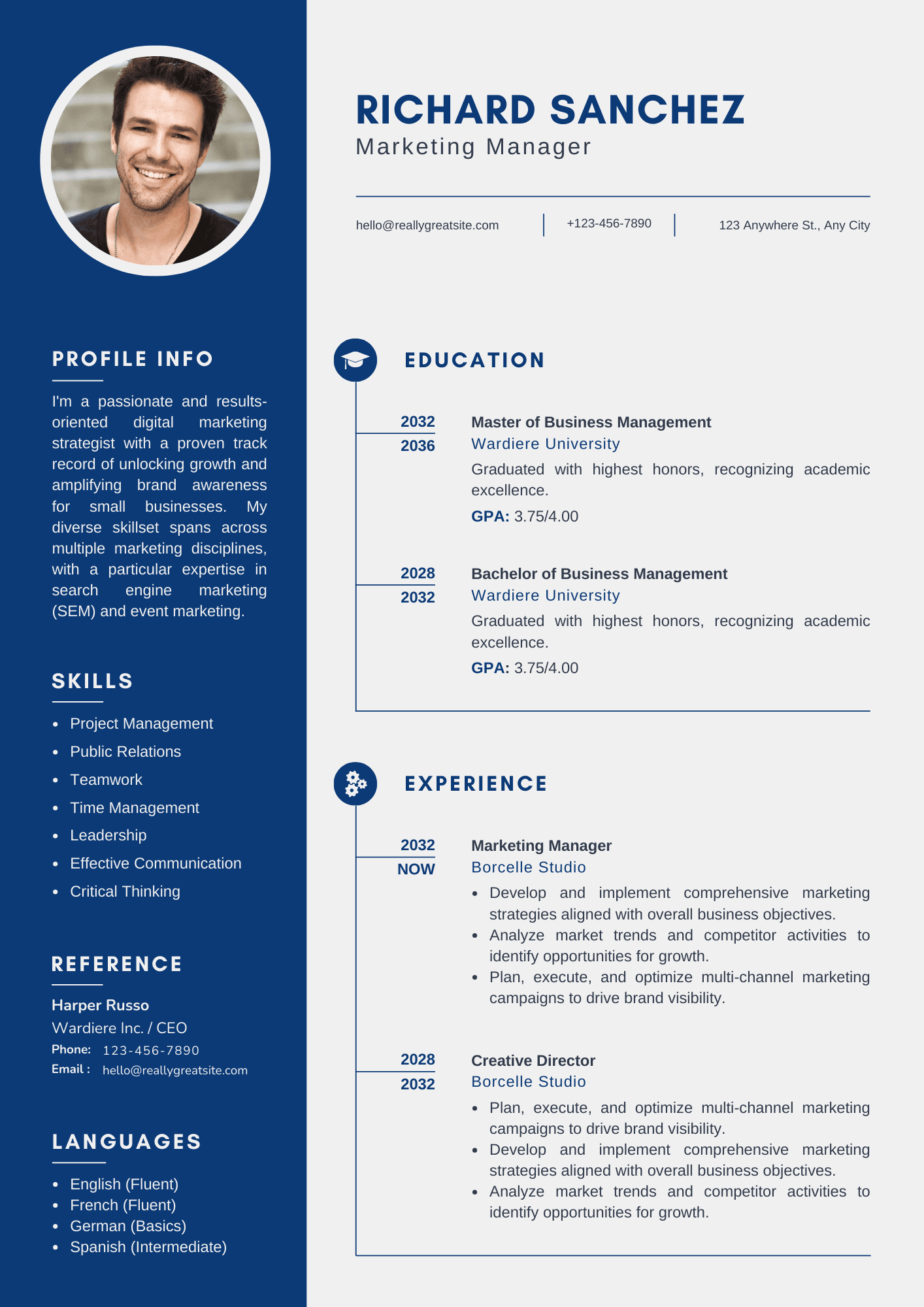 Resume template examples